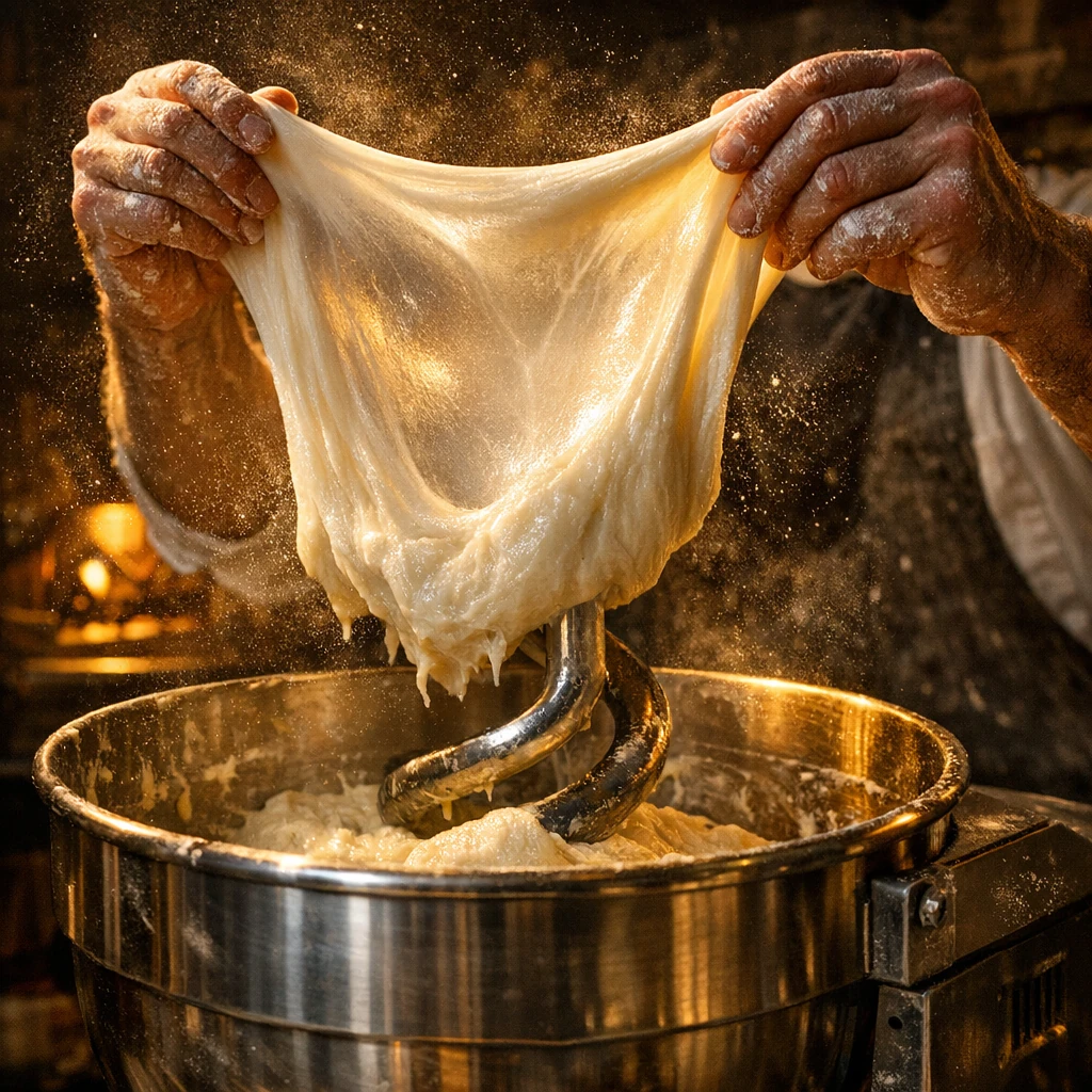 Phase 3: Teigbereitung, Bassinage & Gluten-Mechanik