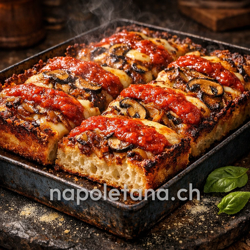 Iron Forged Crown – Pizza de Style Detroit avec Provola & Champignons