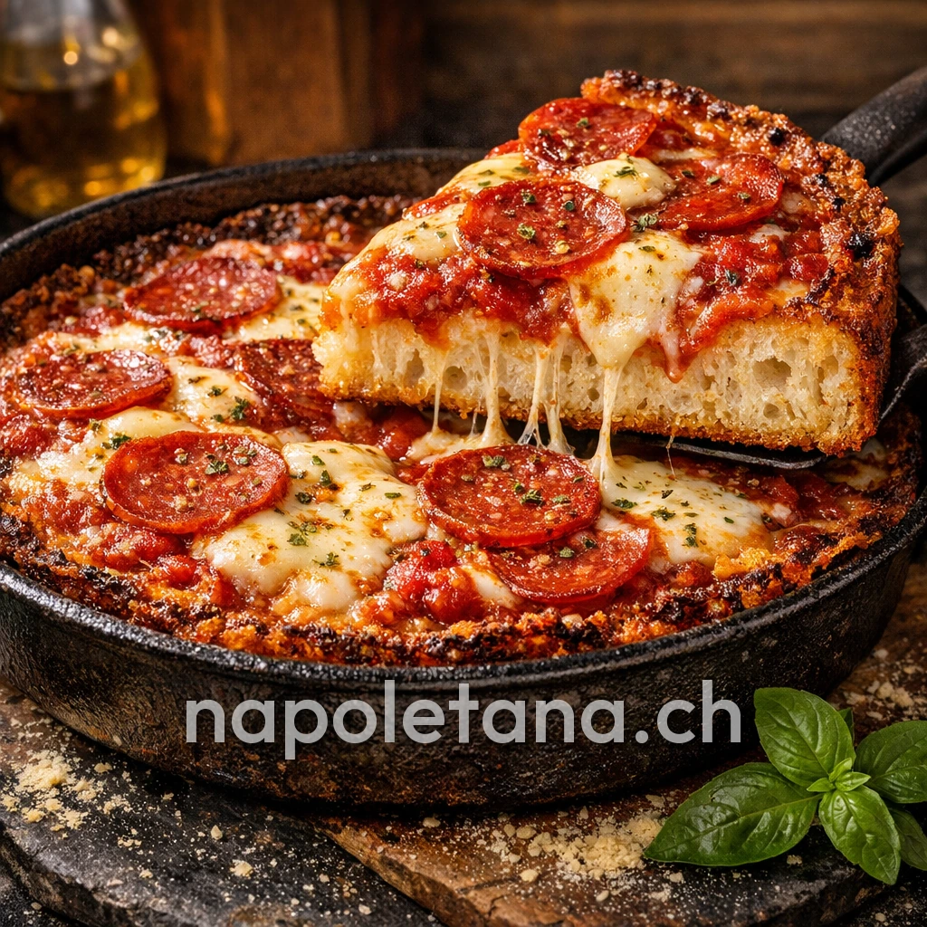 Windy City Gold – Pizza in Stile Americano & Chicago Pan con Salame Piccante e Provolone